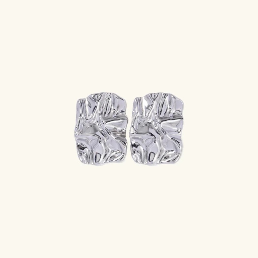 Silver Rectangular Earrings*Lightweight Earrings*Waterproof and Sweatpro… - Picture 5 of 7